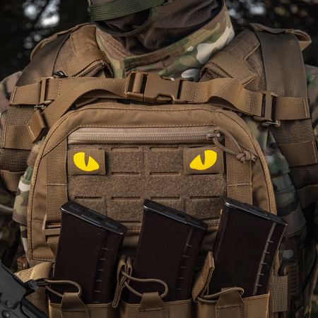 Naszywka Tiger Eyes Laser Cut (para)  - Coyote/Yellow
