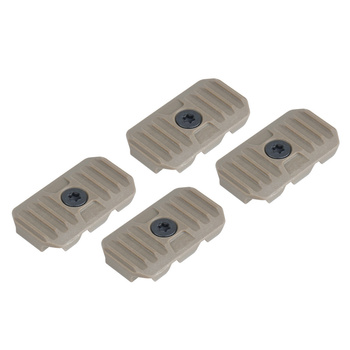 Strike Industries - Krótkie osłony szyny M-LOK z systemem zarządzania kablami - 4 szt. - SI-AR-CM-COVER-S-FDE