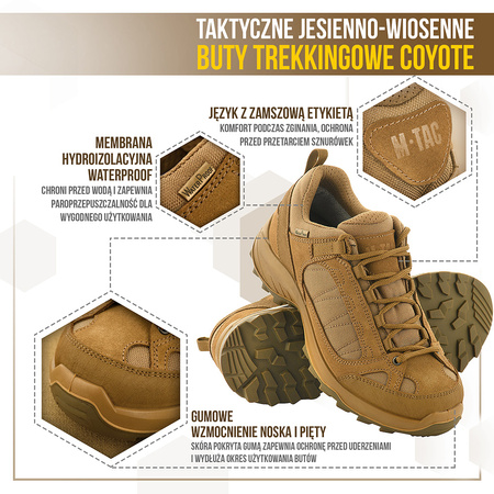 Taktyczne Jesienno-Wiosenne Buty Trekkingowe  - Coyote