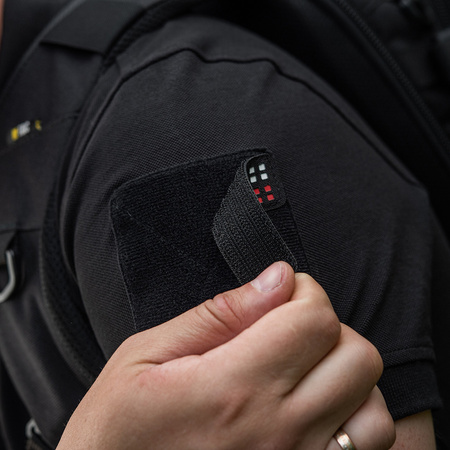 Naszywka flaga 25x80 (miniaturowe kwadraty) Laser Cut  - Black/White/Red