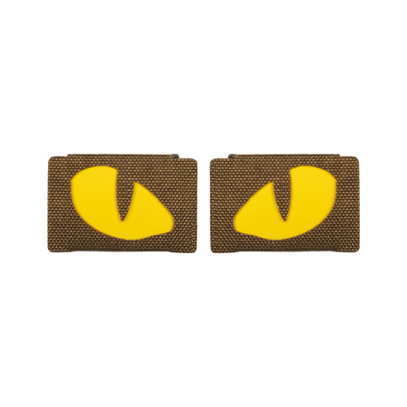 Naszywka Tiger Eyes Laser Cut (para)  - Coyote/Yellow