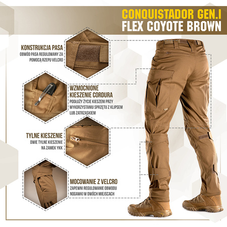 Spodnie taktyczne Conquistador Gen. I Flex  - Coyote Brown
