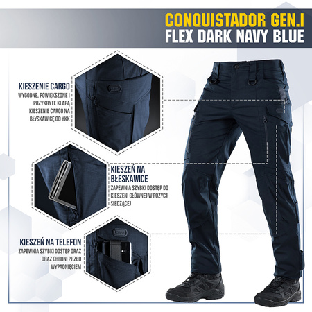 Spodnie taktyczne Conquistador Gen. I Flex  - Dark Navy Blue