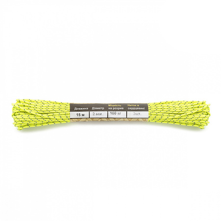 M-Tac paracord Minicord Reflective 15m  - Reflective Neon Yellow