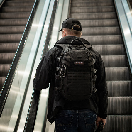 Naszywka flaga 25x80 (miniaturowe kwadraty) Laser Cut  - Black/White/Red