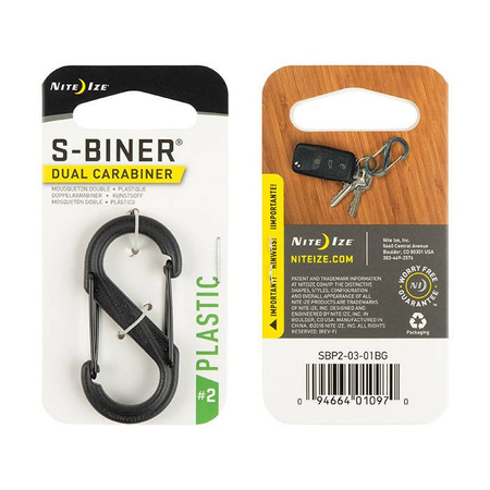 Nite Ize - S-Biner #2 Plastic Black Gate - Czarny - SBP2-03-01BG