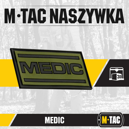 Naszywka Medic PVC  - Black/Olive