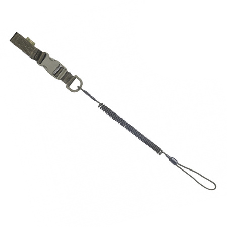 Smycz-Retraktor Medium Kombinowana Z D-Ringiem I Fastexem  - Olive