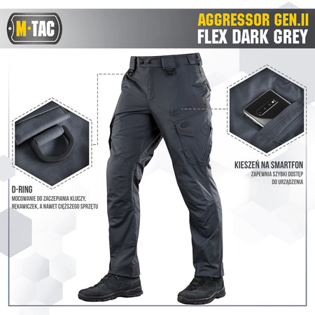 M-Tac Spodnie taktyczne Aggressor Gen.II Flex  - Dark Grey