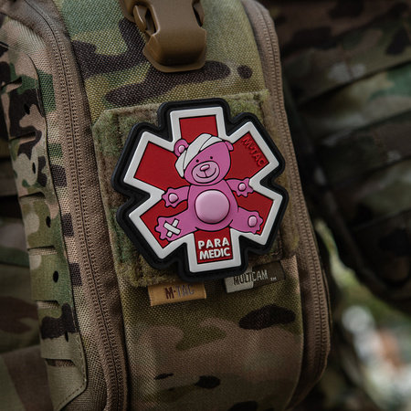 Naszywka Paramedic miś (PVC)  - Pink/Black