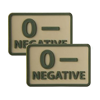 Helikon - Naszywka PVC - Grupa Krwi - 0- NEG - Khaki - 2 szt.