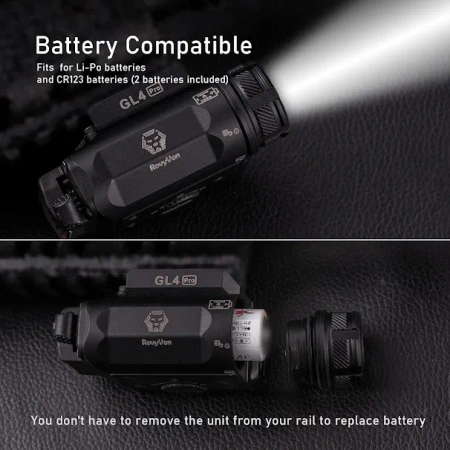 RovyVon GL4 Pro 4-in-1 (Latarka + Laser Zielony + IR), Black, Śruba