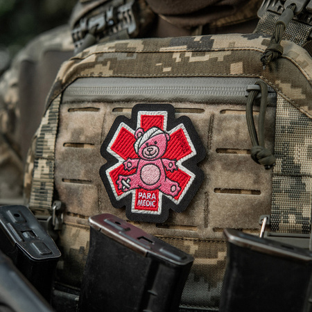 Naszywka Paramedic Miś (Haftowana)  - Pink/Black