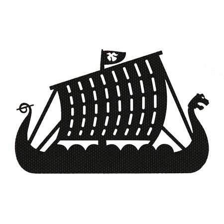 Naszywka Drakkar cięta Laser cut  - Black