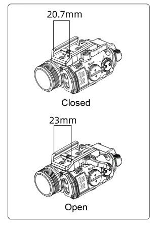 RovyVon GL4 Pro 4-in-1 (Latarka + Laser Zielony + IR), Black, Dzwignia QD