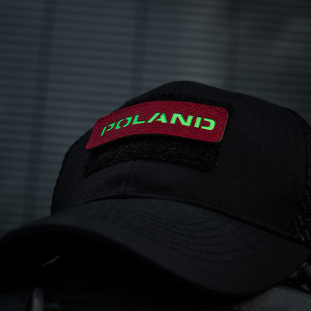 Naszywka Poland 25x80 Laser Cut  - Red/GID