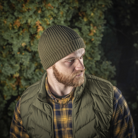 Czapka Dzianinowa na Chłodną i Zimną Pogodę 100% Akryl  - Olive