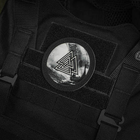 Naszywka Valknut/Drakkar (80mm)  - Black/GID
