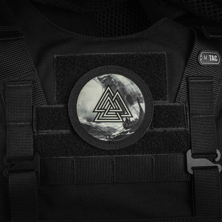 Naszywka Valknut/Drakkar (80mm)  - Black/GID