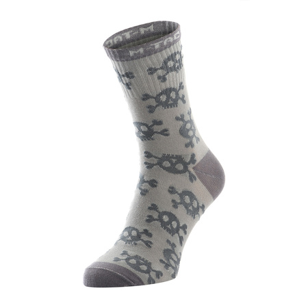 Lekkie Skarpetki mk.3 Pirate Skull  - Light Grey