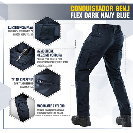 Spodnie taktyczne Conquistador Gen. I Flex  - Dark Navy Blue