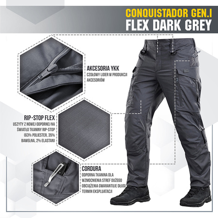 Spodnie taktyczne Conquistador Gen. I Flex  - Dark Grey