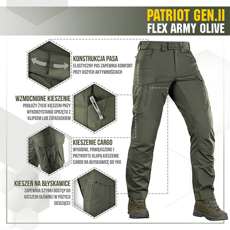 M-Tac Spodnie taktyczne Patriot Gen II Flex  - Army Olive