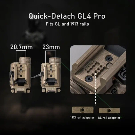 RovyVon GL4 Pro 4-in-1 (Latarka + Laser Zielony + IR), Desert Tan, QD