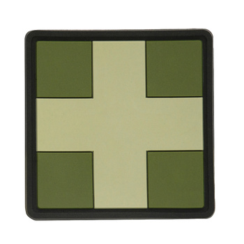 Naszywka Medic Cross Square PVC - Olive