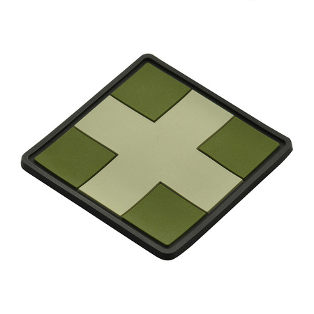 Naszywka Medic Cross Square PVC  - Olive