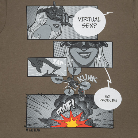 M-Tac Koszulka Comics Drone Girl  - Dark Olive