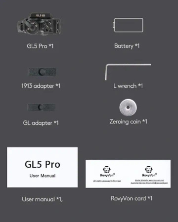 RovyVon GL5 Pro 4-in-1 Compact (Pistoletowa), Black, Dźwignia QD