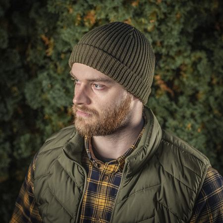 Czapka Dzianinowa na Chłodną i Zimną Pogodę 100% Akryl  - Olive