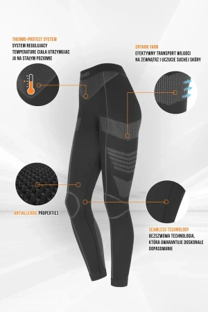 Legginsy termoaktywne THERMO-EVO, damskie - Grey / Light Grey