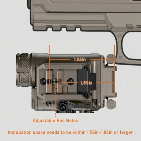 RovyVon GL4 Pro 4-in-1 (Latarka + Laser Zielony + IR), Desert Tan, QD