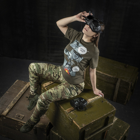 M-Tac Koszulka Comics Drone Girl  - Dark Olive