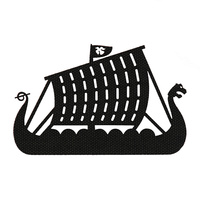 Naszywka Drakkar cięta Laser cut  - Black