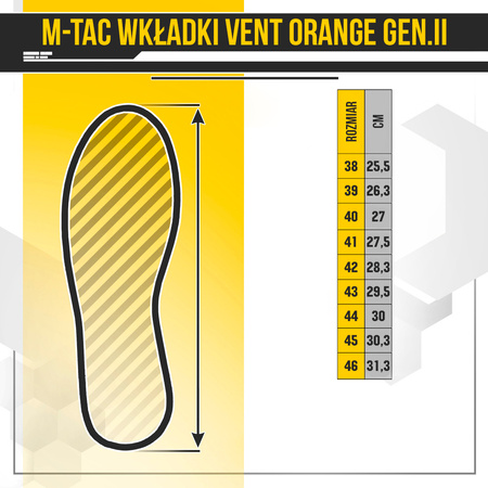 M-Tac Wkladki Obuwia Vent Orange Gen.II  - Orange