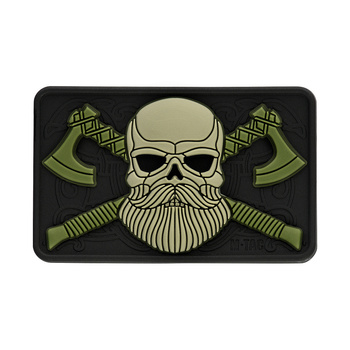 Naszywka Bearded Skull 3D PVC - Black/Olive