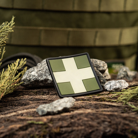 Naszywka Medic Cross Square PVC  - Olive