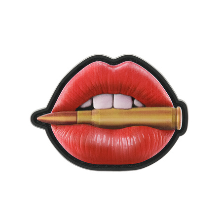 Naszywka usta PVC  - Red