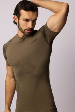 Koszulka termoaktywna TACTICAL, rękaw krótki, męska -	Forest Green