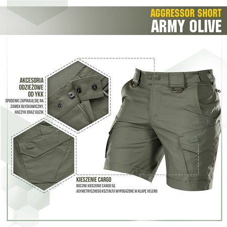 M-Tac Spodenki Aggressor Short  - Army Olive