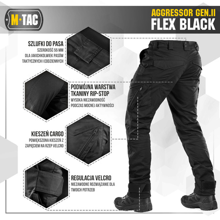 Spodnie taktyczne Aggressor Gen.II Flex  - Black