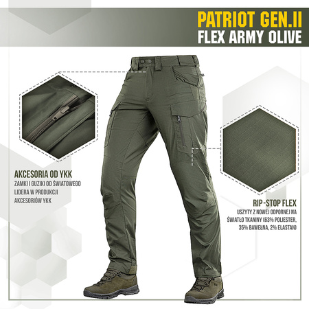 M-Tac Spodnie taktyczne Patriot Gen II Flex  - Army Olive