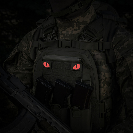 Naszywka Tiger Eyes Laser Cut (para)  - Ranger Green/Red