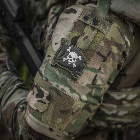 Naszywka Jolly Roger PVC  - Olive/Black