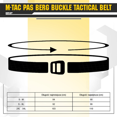 M-Tac Pas Berg Buckle Tactical Belt  - Black