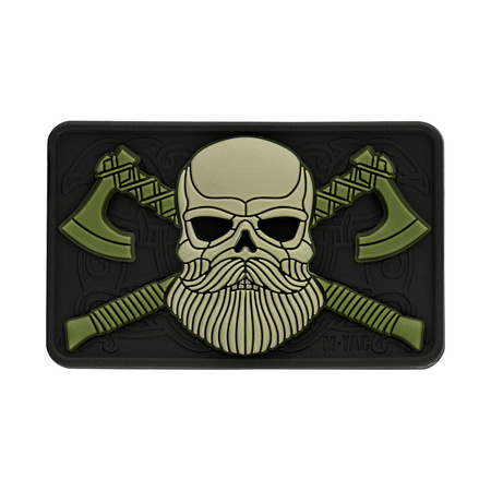 Naszywka Bearded Skull 3D PVC  - Black/Olive