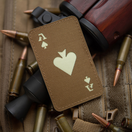 Naszywka Ace of Spades Laser Cut  - Coyote/GID